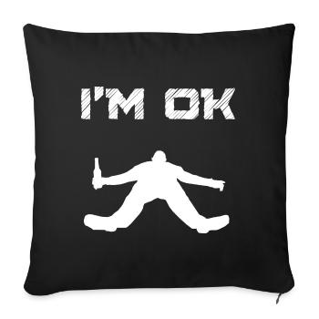 Je vais bien Un homme ivre s’est évanoui dans un coma blanc - Housse de coussin décorative 45 x 45 cm - noir - Devant