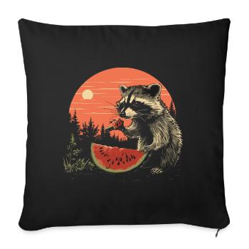 Cute Raccoon Raccoon Nature Baby Raccoon Forest - Sofa pillowcase 17,3'' x 17,3'' (45 x 45 cm) - black - Front