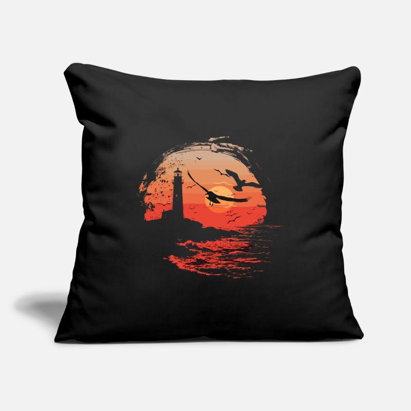 Möwe Seevogel Leuchtturm Sunset Sofakissenbezug 45 x 45 cm