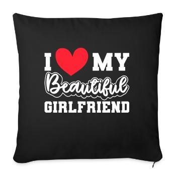 Paare Liebe Herz Freund Geschenkidee Beziehung - Sofakissenbezug 45 x 45 cm - Schwarz - Vorne