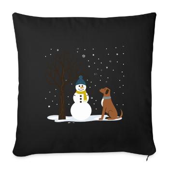Weihnachtsbaum Christbaum Weihnachten - Sofakissenbezug 45 x 45 cm - Schwarz - Vorne