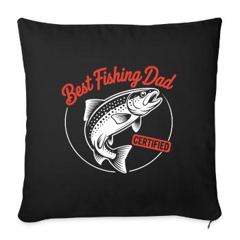 Meilleur papa pêcheur Papa est le meilleur pêcheur - Housse de coussin décorative 45 x 45 cm - noir - Devant