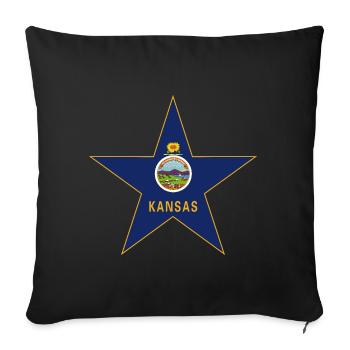 T-shirt de fan du Kansas – Votre État ! - Housse de coussin décorative 45 x 45 cm - noir - Devant