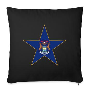 Michigan Fan T-Shirt – Parfait pour les vrais fans ! - Housse de coussin décorative 45 x 45 cm - noir - Devant