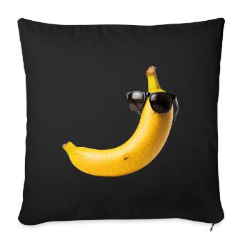 Lunettes de soleil banane drôle - Housse de coussin décorative 45 x 45 cm - noir - Devant