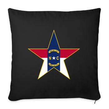 North Carolina Fan T-Shirt – Stylish & Unique - Sofa pillowcase 17,3'' x 17,3'' (45 x 45 cm) - black - Front