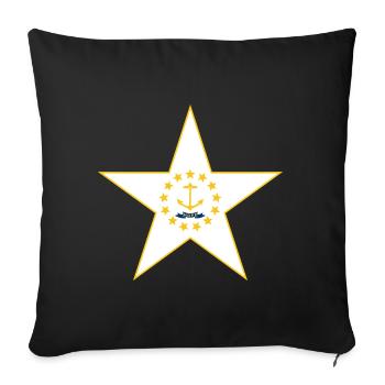 T-shirt Rhode Island Fan – Élégant et unique - Housse de coussin décorative 45 x 45 cm - noir - Devant