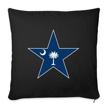 South Carolina Fan T-Shirt – For real fans! - Sofa pillowcase 17,3'' x 17,3'' (45 x 45 cm) - black - Front