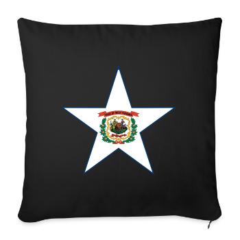 West Virginia Fan Shirt – Nature & Pride - Sofa pillowcase 17,3'' x 17,3'' (45 x 45 cm) - black - Front