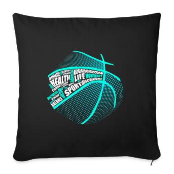 Sport santé Fitness Basketball - Housse de coussin décorative 45 x 45 cm - noir - Devant