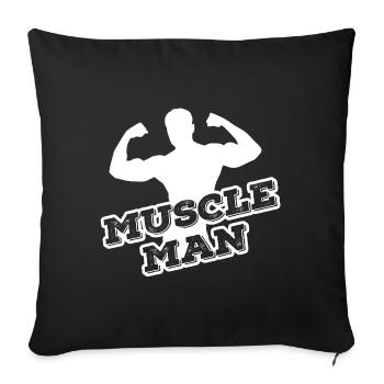 Muscle Man Bodybuilder Fitness Workout - Sofa pillowcase 17,3'' x 17,3'' (45 x 45 cm) - black - Front