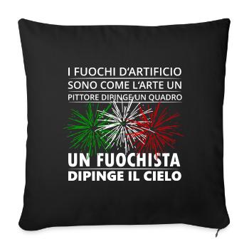 Feuerwerk Pyro Italien Silvester - Sofakissenbezug 45 x 45 cm - Schwarz - Vorne