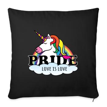 Fierté L’amour est l’amour - Housse de coussin décorative 45 x 45 cm - noir - Devant