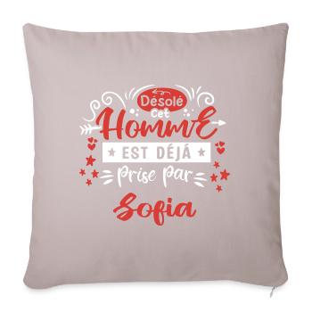 Cadeau Homme déja pris par Sofia - Housse de coussin décorative 45 x 45 cm - taupe clair - Devant