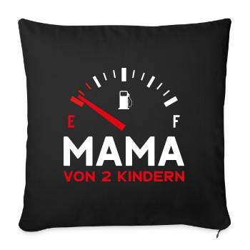 MAMA 2 KINDER MUTTERTAG - Sofakissenbezug 45 x 45 cm - Schwarz - Vorne