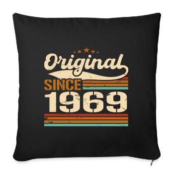 Original 1969 Vintage | Birthday gift 1969 - Sofa pillowcase 17,3'' x 17,3'' (45 x 45 cm) - black - Front