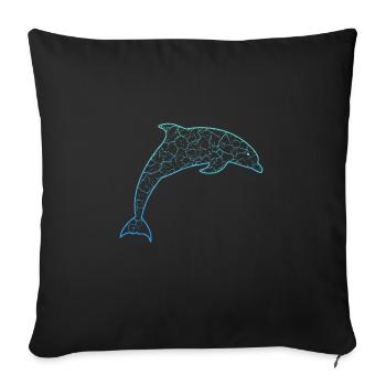 Delfin dolphin - Sofakissenbezug 45 x 45 cm - Schwarz - Vorne