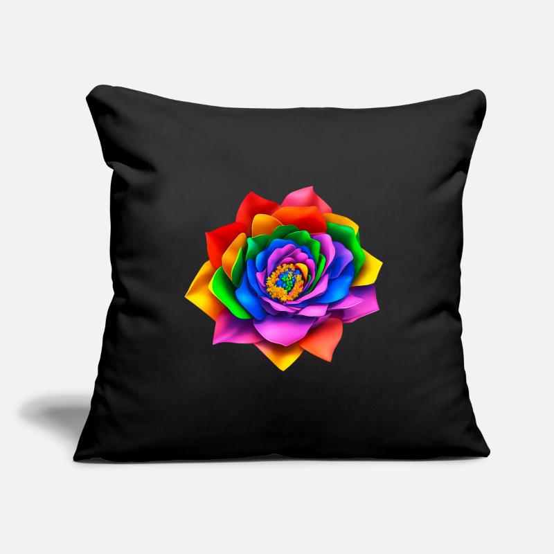Lebendige 3D Regenbogenblume Sofakissenbezug 45 x 45 cm