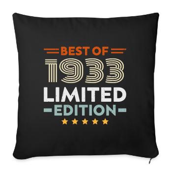Retro 1933 Vintage 91st Birthday Gift 91 Years Old - Sofa pillowcase 17,3'' x 17,3'' (45 x 45 cm) - black - Front