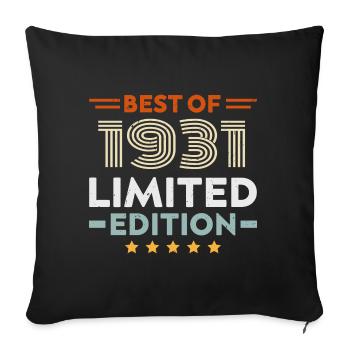 Retro 1931 Vintage 93rd Birthday Gift 93 Years Old - Sofa pillowcase 17,3'' x 17,3'' (45 x 45 cm) - black - Front