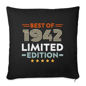 Retro 1942 Vintage 82nd Birthday Gift 82 Years Old - Sofa pillowcase 17,3'' x 17,3'' (45 x 45 cm) - black - Front