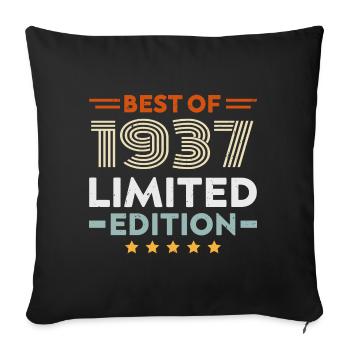 Retro 1937 Vintage Cadeau 87e Anniversaire 87 Ans - Housse de coussin décorative 45 x 45 cm - noir - Devant