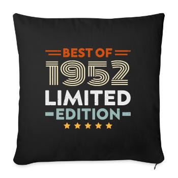 Retro 1952 Vintage Gift 72nd Birthday 72 Years - Sofa pillowcase 17,3'' x 17,3'' (45 x 45 cm) - black - Front