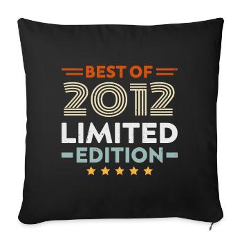 Retro 2012 Vintage Geschenk 12. Jubiläum 12 Jahre - Sofakissenbezug 45 x 45 cm - Schwarz - Vorne