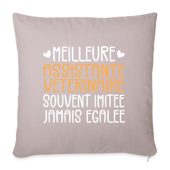 Souvent imitée Meilleure assistante vétérinaire - Housse de coussin décorative 45 x 45 cm - taupe clair - Devant