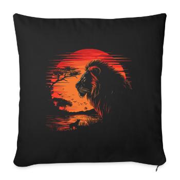 Lion Wildcat - Sofa pillowcase 17,3'' x 17,3'' (45 x 45 cm) - black - Front