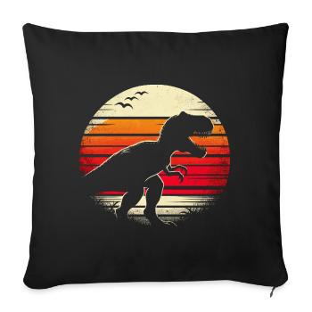 Dinosaur T-Rex Retro Vintage Dinosaur Lovers Gift - Sofa pillowcase 17,3'' x 17,3'' (45 x 45 cm) - black - Front
