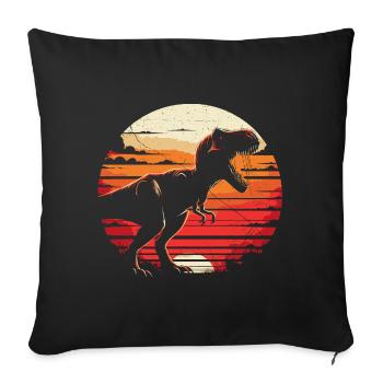 Dinosaur T-Rex Retro Vintage Dinosaur Lovers Gift - Sofa pillowcase 17,3'' x 17,3'' (45 x 45 cm) - black - Front