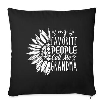 My favorite people call me grandma - Housse de coussin décorative 45 x 45 cm - noir - Devant