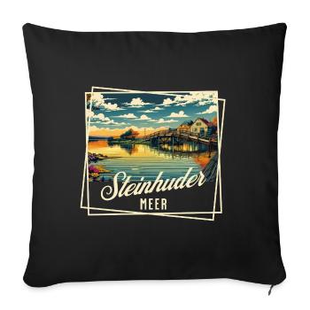 Steinhuder Meer – Sommer. Sonne. Seele baumeln - Sofakissenbezug 45 x 45 cm - Schwarz - Vorne