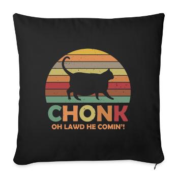 Cat Chonk Retro Vintage graphic - Sofa pillowcase 17,3'' x 17,3'' (45 x 45 cm) - black - Front