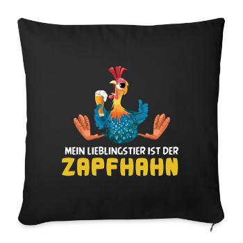 Mein Lieblingstier ist der Zapfhahn Bier Saufen - Sofakissenbezug 45 x 45 cm - Schwarz - Vorne
