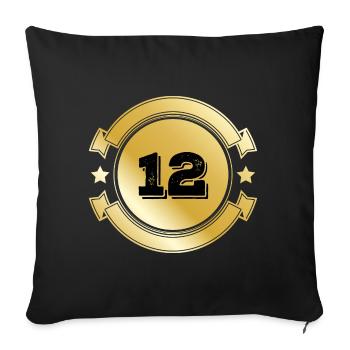 12 Gold Emblem - Sofa pillowcase 17,3'' x 17,3'' (45 x 45 cm) - black - Front