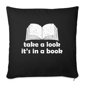 jetez un coup d’œil c’est dans un graphique de livre - Housse de coussin décorative 45 x 45 cm - noir - Devant