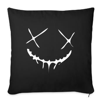 Scary Smile Face - White Edition - Sofa pillowcase 17,3'' x 17,3'' (45 x 45 cm) - black - Front