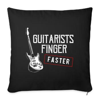 Drôle de guitare Jeu de mots Adultes Humour - Housse de coussin décorative 45 x 45 cm - noir - Devant