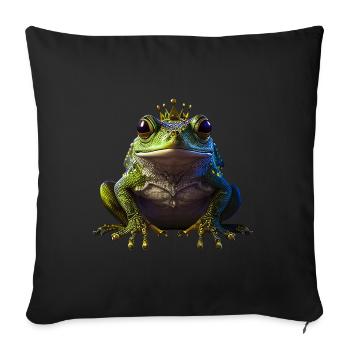 Prince grenouille - Housse de coussin décorative 45 x 45 cm - noir - Devant
