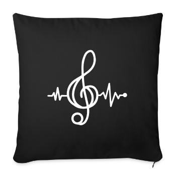 Heart Beat Musician - Sofakissenbezug 45 x 45 cm - Schwarz - Vorne