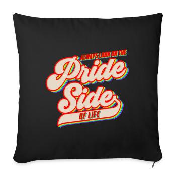Toujours regarder du côté de la fierté - LGBT - Housse de coussin décorative 45 x 45 cm - noir - Devant