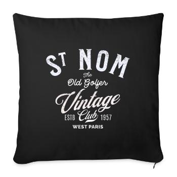 St Nom, der alte Golfer-Vintage-Club - Sofakissenbezug 45 x 45 cm - Schwarz - Vorne