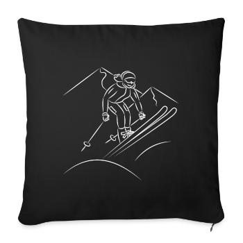 Skifahren in den Bergen - Sofakissenbezug 45 x 45 cm - Schwarz - Vorne