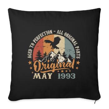 May 1993 Birthday Gift 1993 May - 1993 May - Sofa pillowcase 17,3'' x 17,3'' (45 x 45 cm) - black - Front