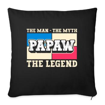 Papa Vater Opa Geschenkidee Papaw Spruch Retro - Sofakissenbezug 45 x 45 cm - Schwarz - Vorne