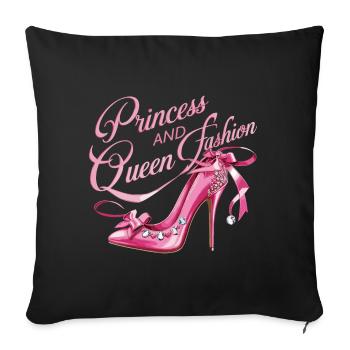 Stilvolle Prinzessin und Königin für Frauen - Sofakissenbezug 45 x 45 cm - Schwarz - Vorne