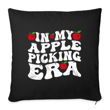 In My Apple Picking Era - Housse de coussin décorative 45 x 45 cm - noir - Devant