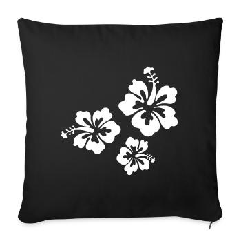 Hibiskus Blüten Blumen tropisch tropische Hawaii - Sofakissenbezug 45 x 45 cm - Schwarz - Vorne